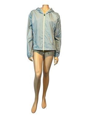 Save the Duck Light Blue Hooded Windbreaker Jacket - Women